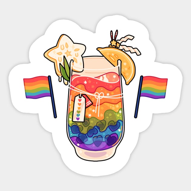 Rainbow Drink Sticker by Lemonscribs